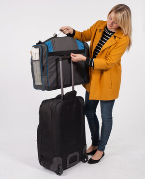 Two E-Z Check-in mesh outer pockets for liquids, toiletries, umbrellas, newspapers & magazines
