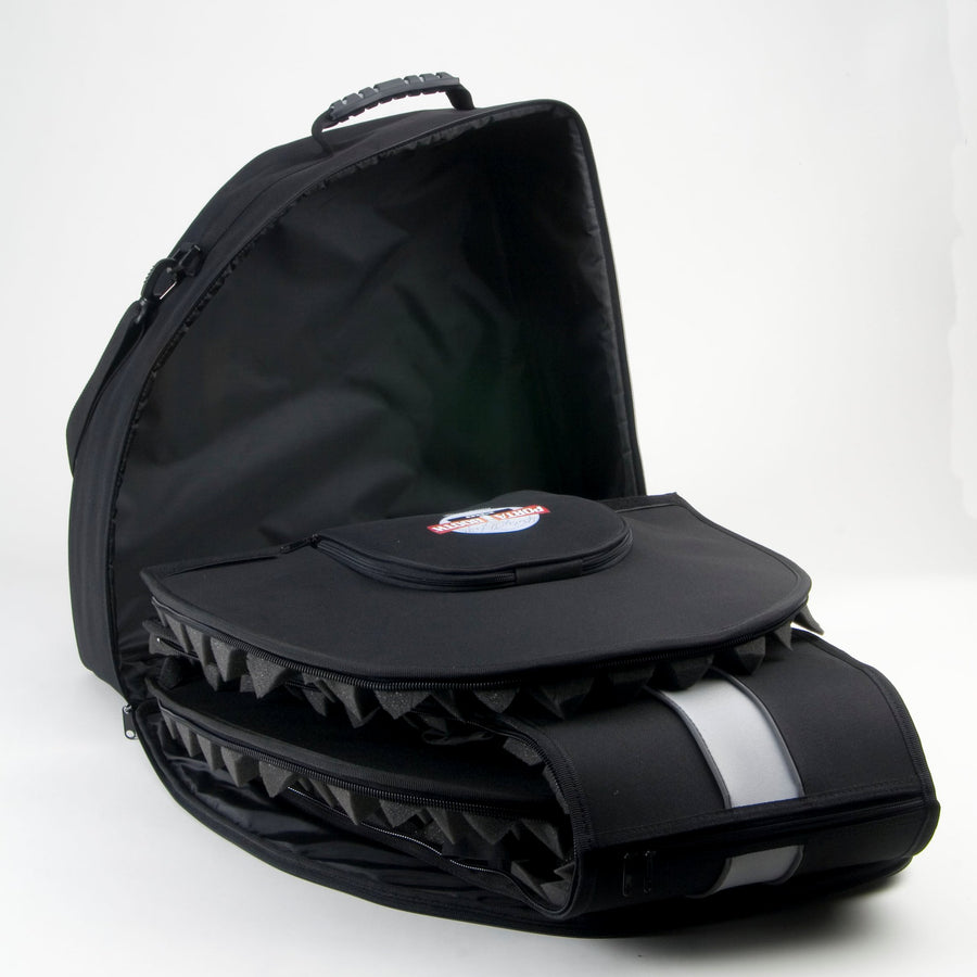Heavy-duty travel bag included with exterior storage pocket & padded shoulder strap